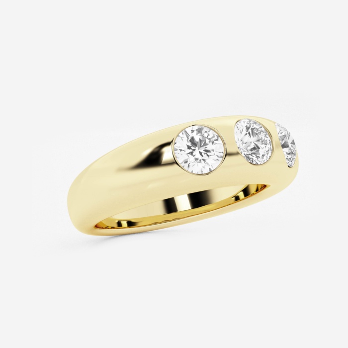 n?as 1 ctw Round Lab Grown Diamond Domed Bezel Stackable Ring
